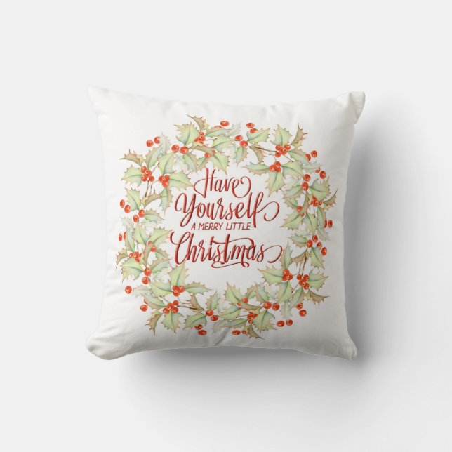 Merry Christmas Wreath Cushion (Front)
