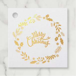 Merry Christmas Wreath Favour Tags