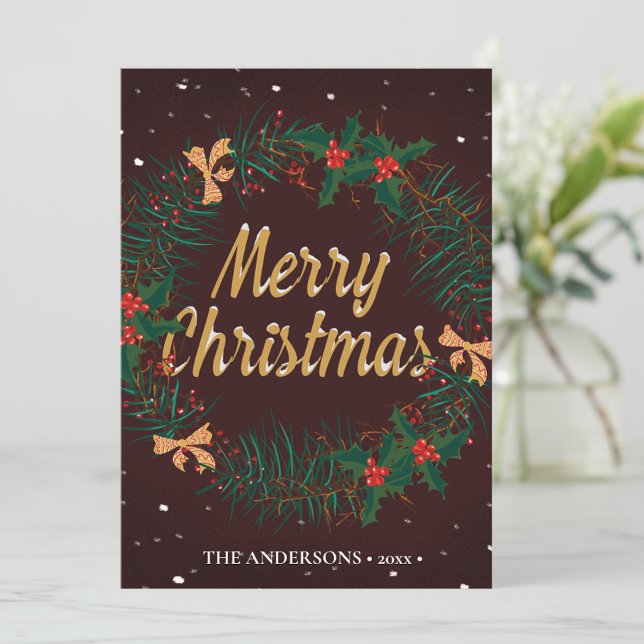 Merry Christmas Wreath  | Fun Pet Greeting Holiday Card (Creator Uploaded)