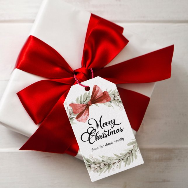 Merry Christmas Wreath Gift Tags (Creator Uploaded)