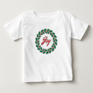Merry Christmas Wreath: Joy Baby T-Shirt