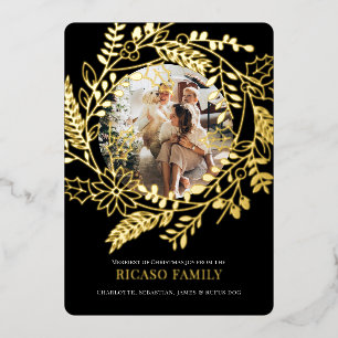 Merry Christmas Wreath Photo Card