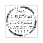 Merry Christmas Wreath Script Name Return Address