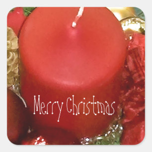 Merry Christmas Wreath Square Sticker