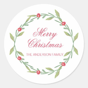 Merry Christmas Wreath Sticker design