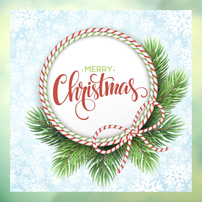 Merry Christmas Wreath Window Cling (Sheet 3)