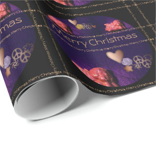 Merry Christmas written in small lines - Ribbon - Wrapping Paper