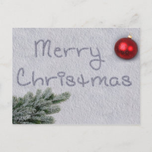 Merry Christmas written in the Snow Holiday Postcard