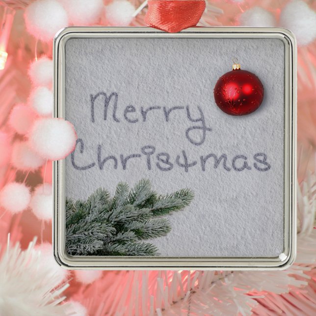 Merry Christmas written in the Snow Metal Tree Decoration (Creator Uploaded)