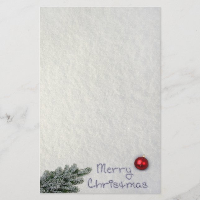 Merry Christmas written in the Snow Stationery (Front)