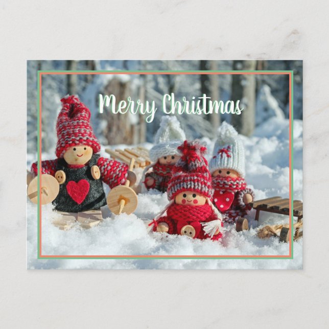 Merry Christmas x-mas baby doll Postcard (Front)