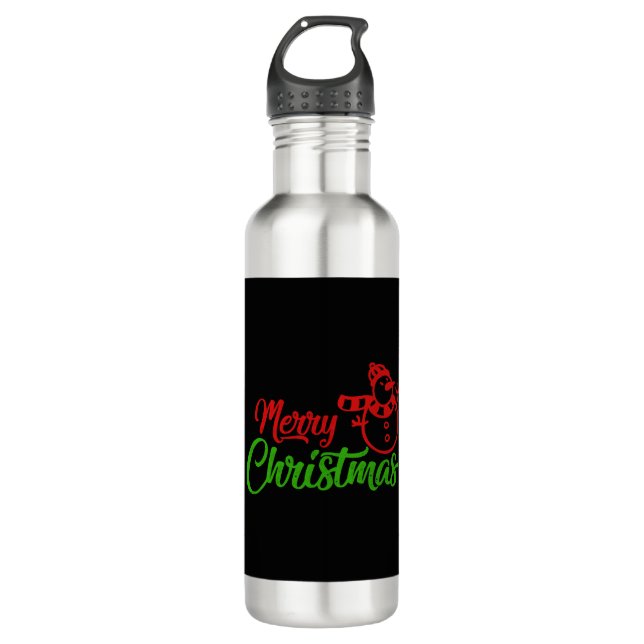 Merry Christmas X Snowman 710 Ml Water Bottle (Front)
