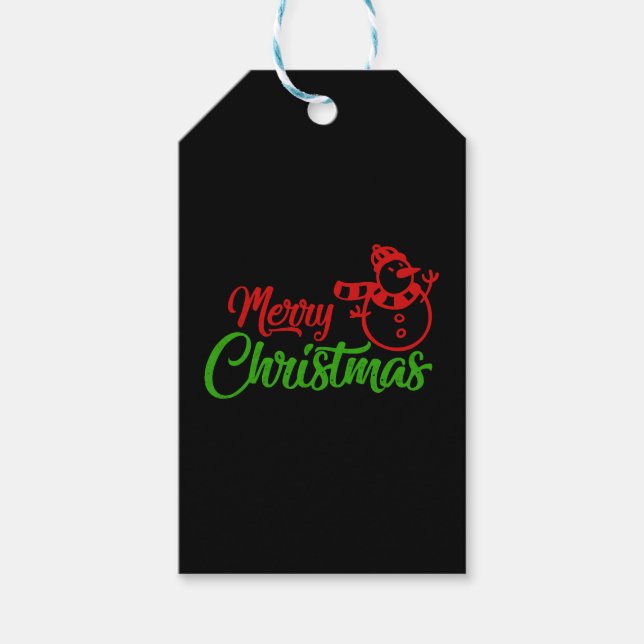 Merry Christmas X Snowman Gift Tags (Front)