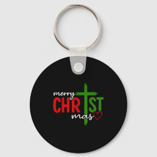 Merry Christmas Xmas Christian Jesus Holiday Famil Key Ring