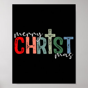 Merry Christmas Xmas Christian Jesus Holiday Famil Poster