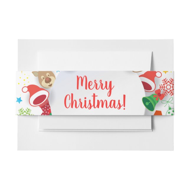 Merry Christmas! XMAS Happy New Year Decoration Invitation Belly Band (Front Example)