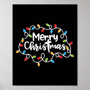 Merry Christmas Xmas Lights Pyjamas Family Matchin Poster