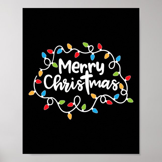 Merry Christmas Xmas Lights Pyjamas Family Matchin Poster (Front)