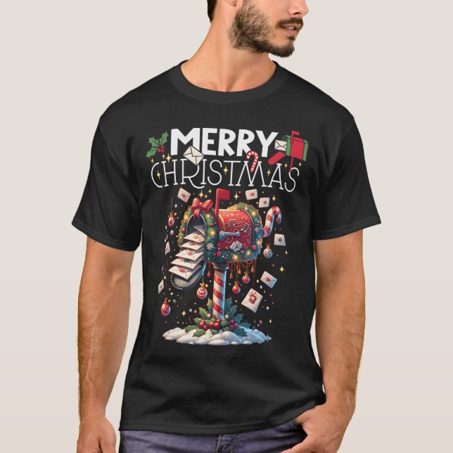 Merry Christmas Xmas Postal Worker Funny T-Shirt (Front)