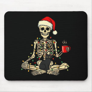 Merry Christmas Xmas Skull Skeleton Funny Matching Mouse Pad