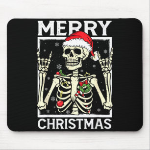 Merry Christmas Xmas Skull Skeleton Funny Men Wome Mouse Pad
