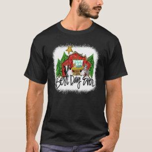 Merry Christmas Xmas Tree Highland Cow Farm Animal T-Shirt