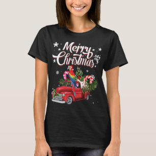 Merry Christmas Xmas Tree Red Truck Parrot Santa H T-Shirt