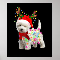 Merry Christmas Xmas Westie Dog Reindeer Cosplay