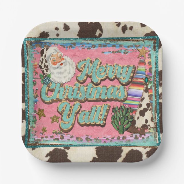 Merry Christmas, Y’all paper plates (Front)