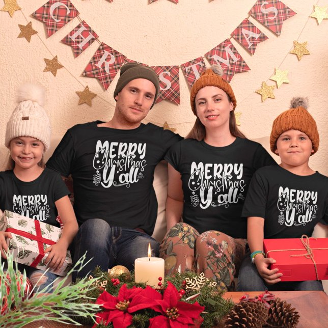 Merry Christmas Y’all Typography Christmas T-Shirt (Creator Uploaded)