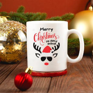 Merry Christmas Ya Filthy Animal Funny Reindeer  Mug