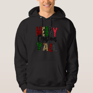 Merry Christmas Y'al Leopard Buffalo Red Plaid For Hoodie