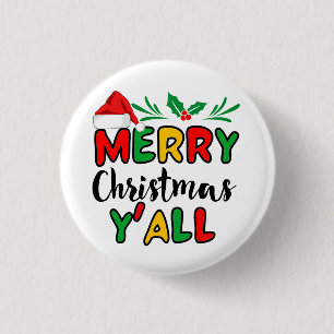 Merry Christmas Y'all  3 Cm Round Badge