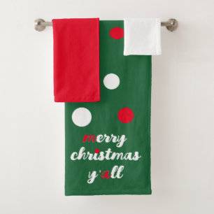  Merry Christmas Y'all  Bath Towel Set