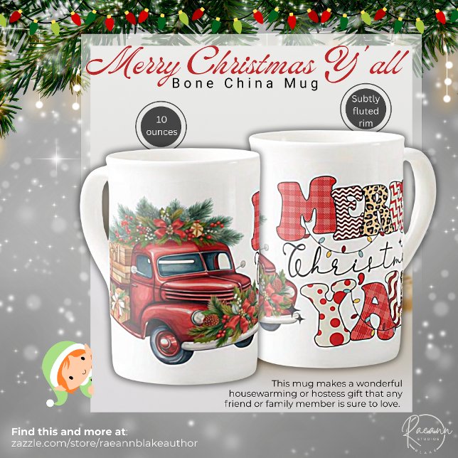 Merry Christmas Y'all Bone China Mug (Creator Uploaded)