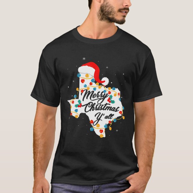 Merry Christmas Y'all Christmas Party Merry Christ T-Shirt (Front)
