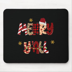 Merry Christmas Y'all Christmas Xmas Men Women Kid Mouse Pad