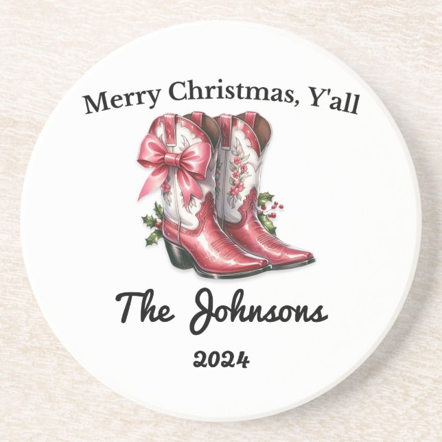 Merry Christmas Y'all Coaster (Front)