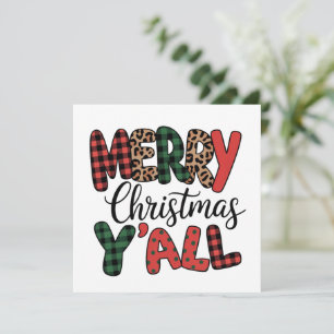 Merry Christmas Y'all Cute Family Matching Xmas  Holiday Card