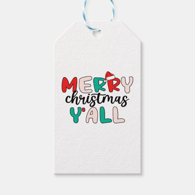 Merry Christmas Y'all Gift Tags (Front)