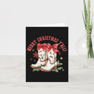 Merry Christmas Y'all Howdy Christmas Boots Cowgir Card