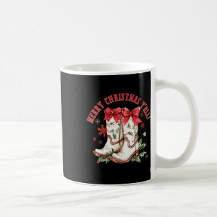 Merry Christmas Y'all Howdy Christmas Boots Cowgir Coffee Mug