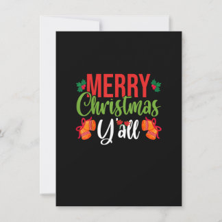 Merry Christmas Y'all Merry Xmas Chistmas Season Invitation