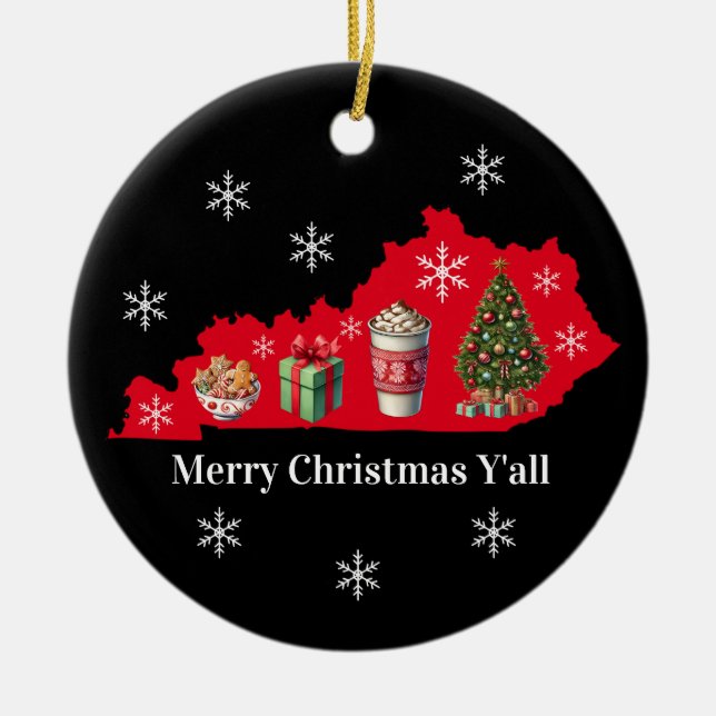 Merry Christmas Y'all Ornament (Front)