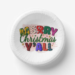Merry Christmas Y'all Paper Plate