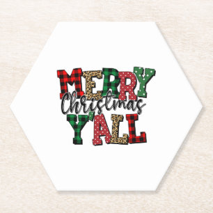 Merry Christmas Y'all - Perfect Christmas Paper Coaster