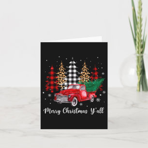 Merry Christmas Y'all Red Truck Christmas Family M Card