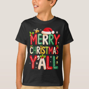 Merry Christmas Y'all Santa Crochet Knitting Quilt T-Shirt