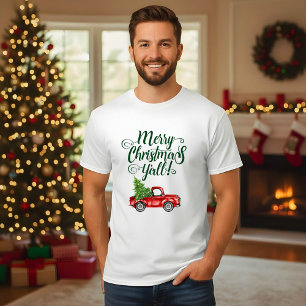 Merry Christmas Y'all Vintage Truck Christmas T-Shirt