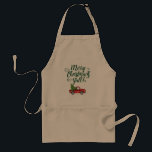 Merry Christmas Y'all Vintage Truck Khaki Standard Apron<br><div class="desc">Merry Christmas Y'all - Watercolor Vintage Red Truck with Christmas Tree Khaki Apron</div>